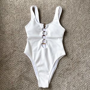 White boutique one piece swimsuit